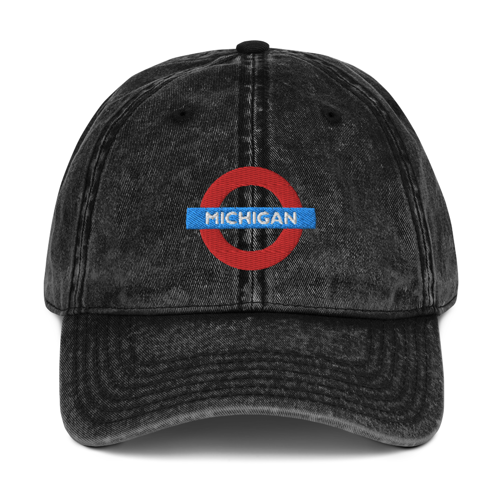 'Michigan' Vintage Baseball Cap (London Tube Parody)