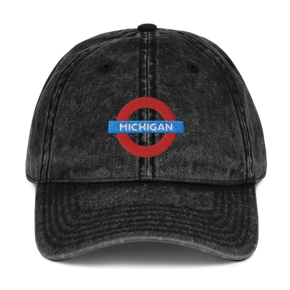 'Michigan' Vintage Baseball Cap (London Tube Parody)