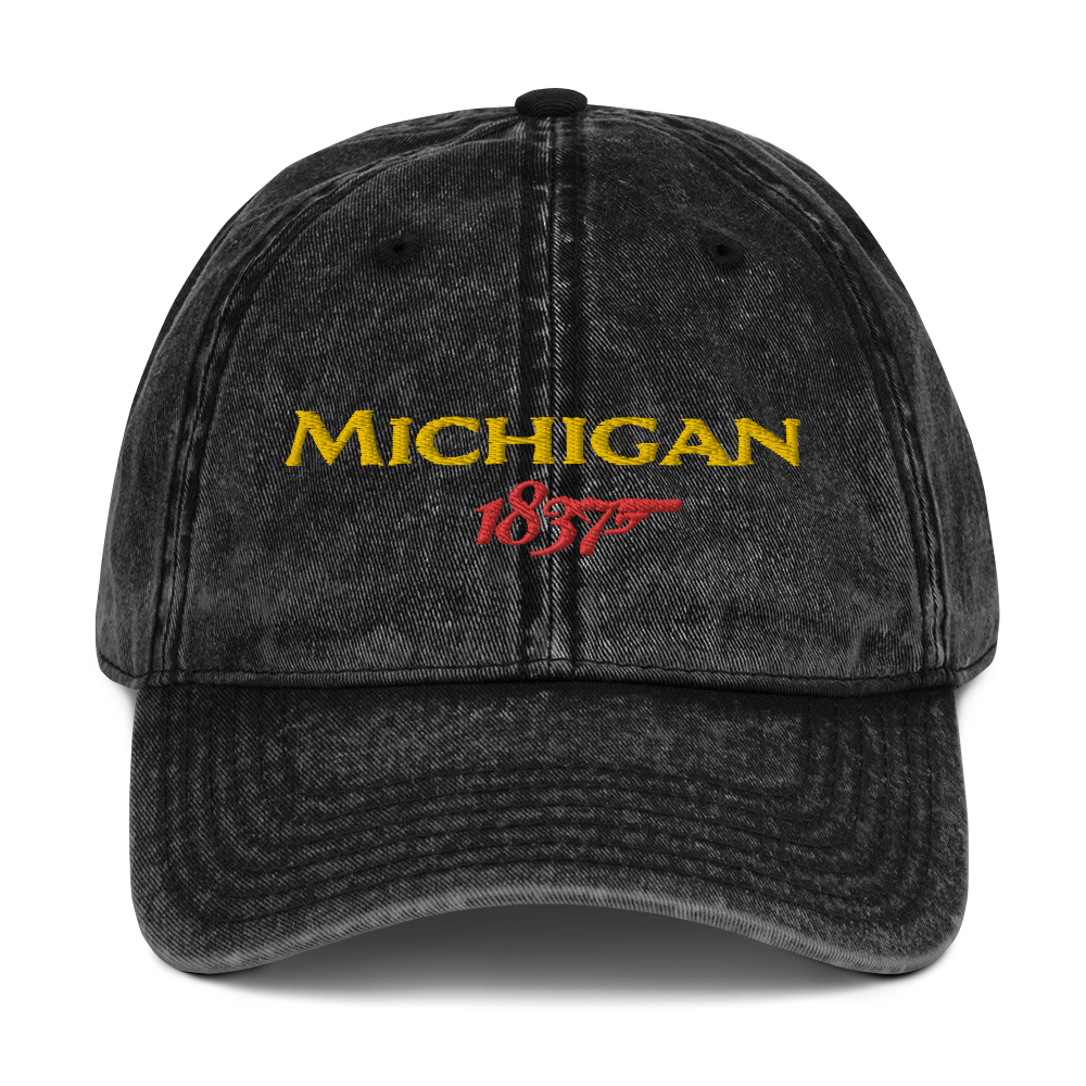 'Michigan EST. 1837' Vintage Baseball Cap (British Spy Parody)