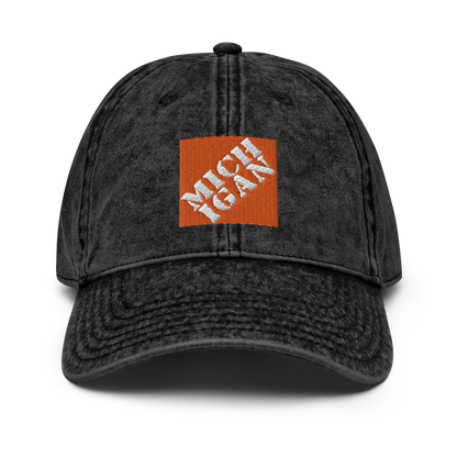 'Michigan' Vintage Baseball Cap (Construction Retail Parody)