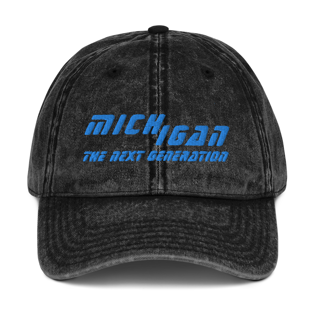 'Michigan The Next Generation' Vintage Baseball Cap (1980s Sci-Fi Parody)