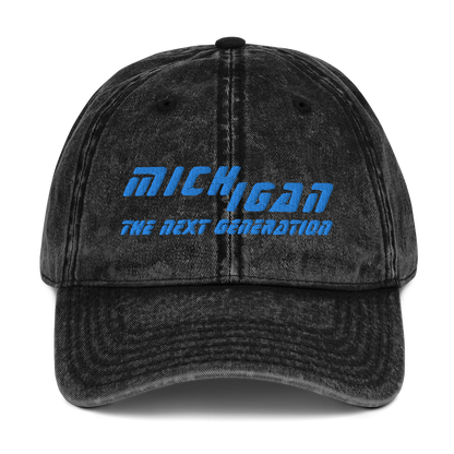 'Michigan The Next Generation' Vintage Baseball Cap (1980s Sci-Fi Parody)