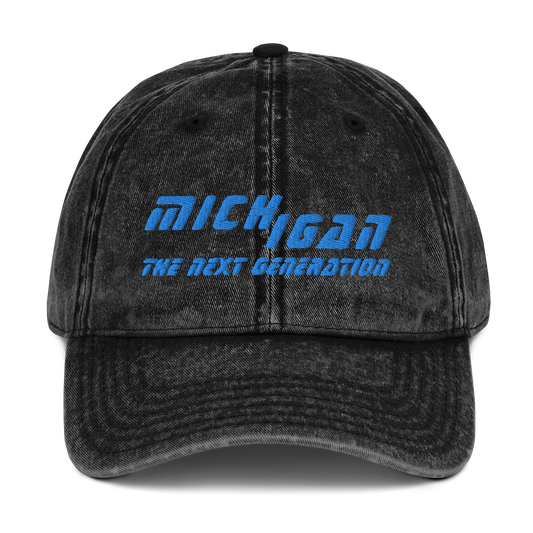 'Michigan The Next Generation' Vintage Baseball Cap (1980s Sci-Fi Parody)