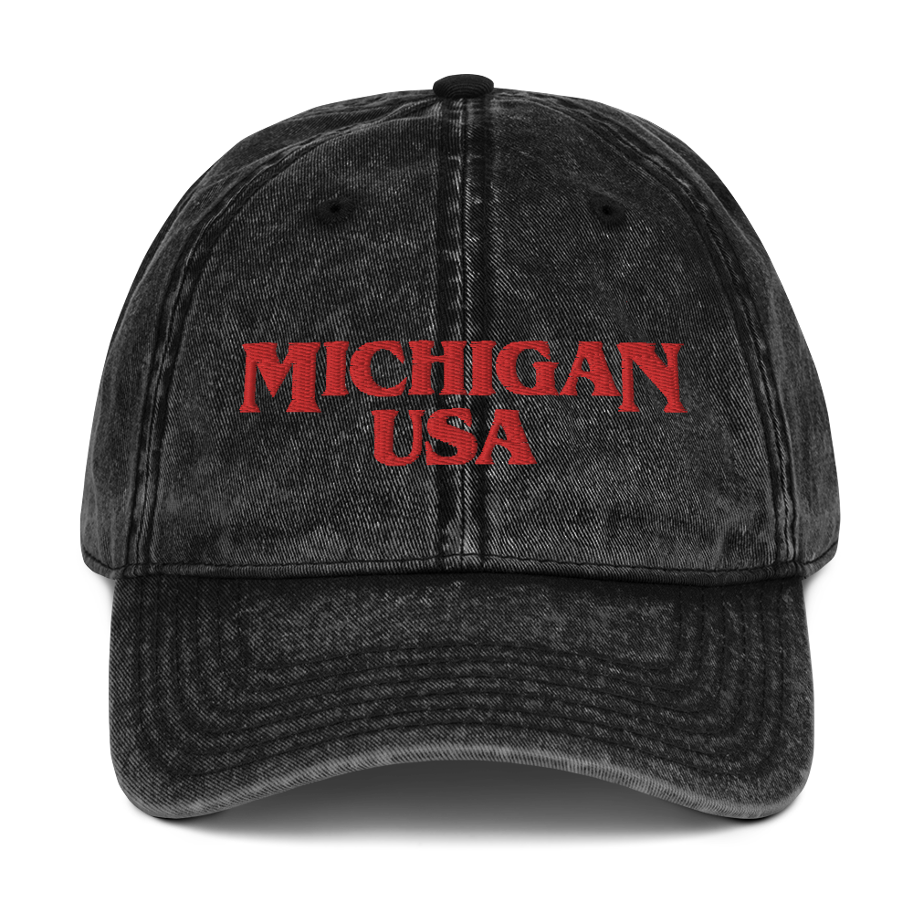 'Michigan USA' Vintage Baseball Cap (1980s Drama Parody)