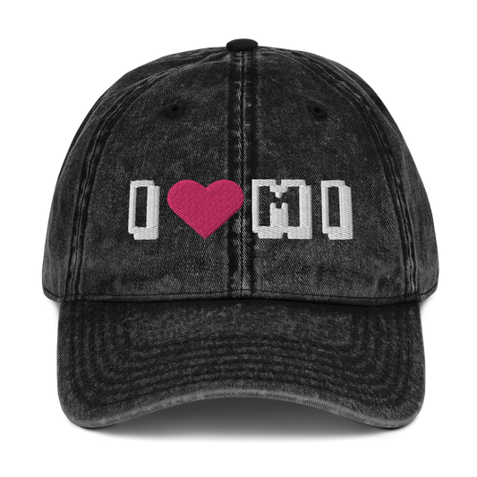 Michigan 'I ❤️ MI' Vintage Baseball Cap (Arcade Font)