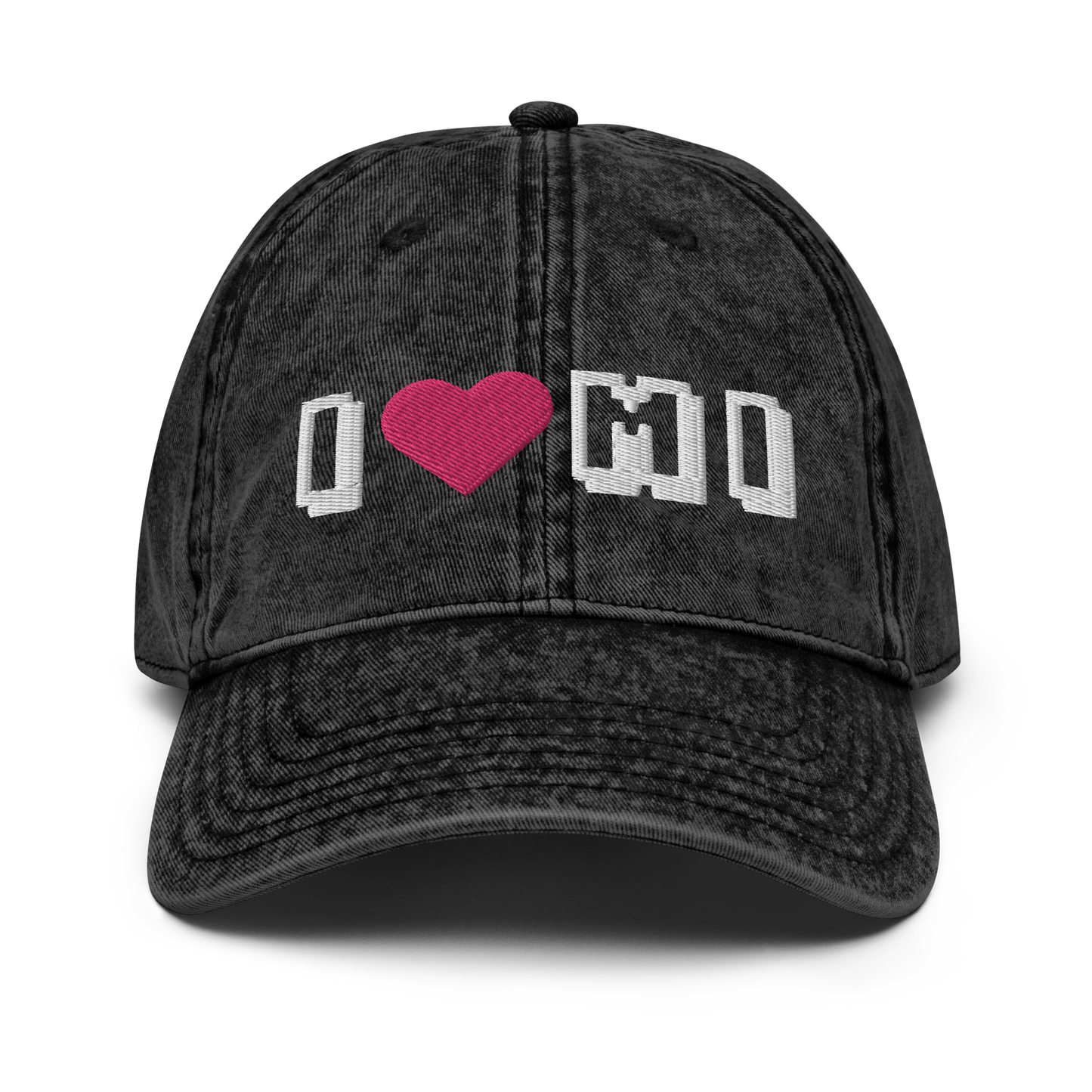 Michigan 'I ❤️ MI' Vintage Baseball Cap (Arcade Font)