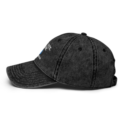 'Sault Ste. Marie' Vintage Baseball Cap (w/ Michigan Outline)