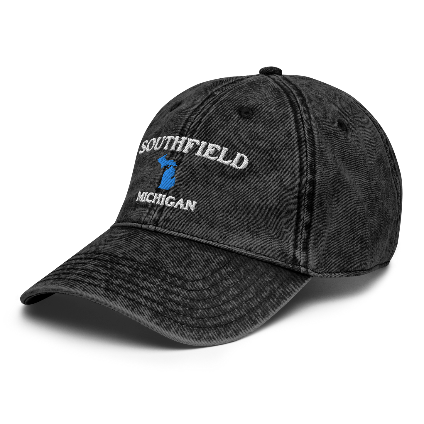 'Southfield Michigan' Vintage Baseball Cap (w/ Michigan Outline)