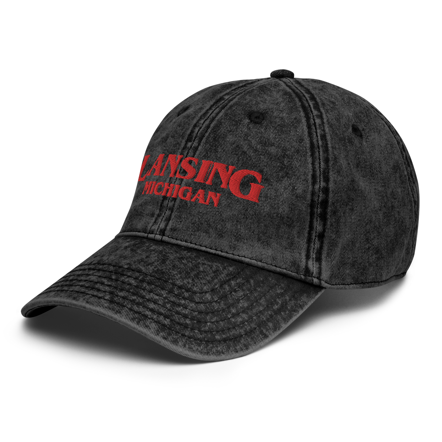 'Lansing Michigan' Vintage Baseball Cap (1980s Drama Parody)