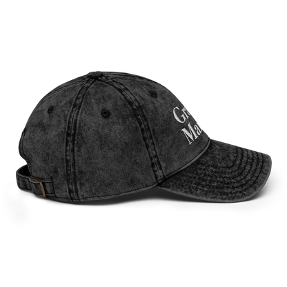 'Grand Marais' Vintage Baseball Cap | White/Black Embroidery