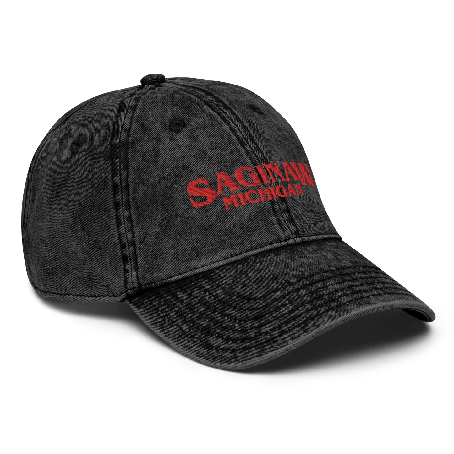 'Saginaw Michigan' Vintage Baseball Cap (1980s Drama Parody)