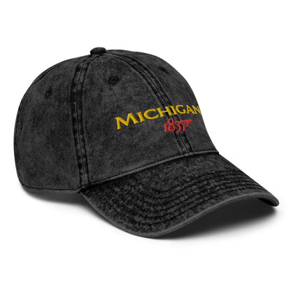 'Michigan EST. 1837' Vintage Baseball Cap (British Spy Parody)