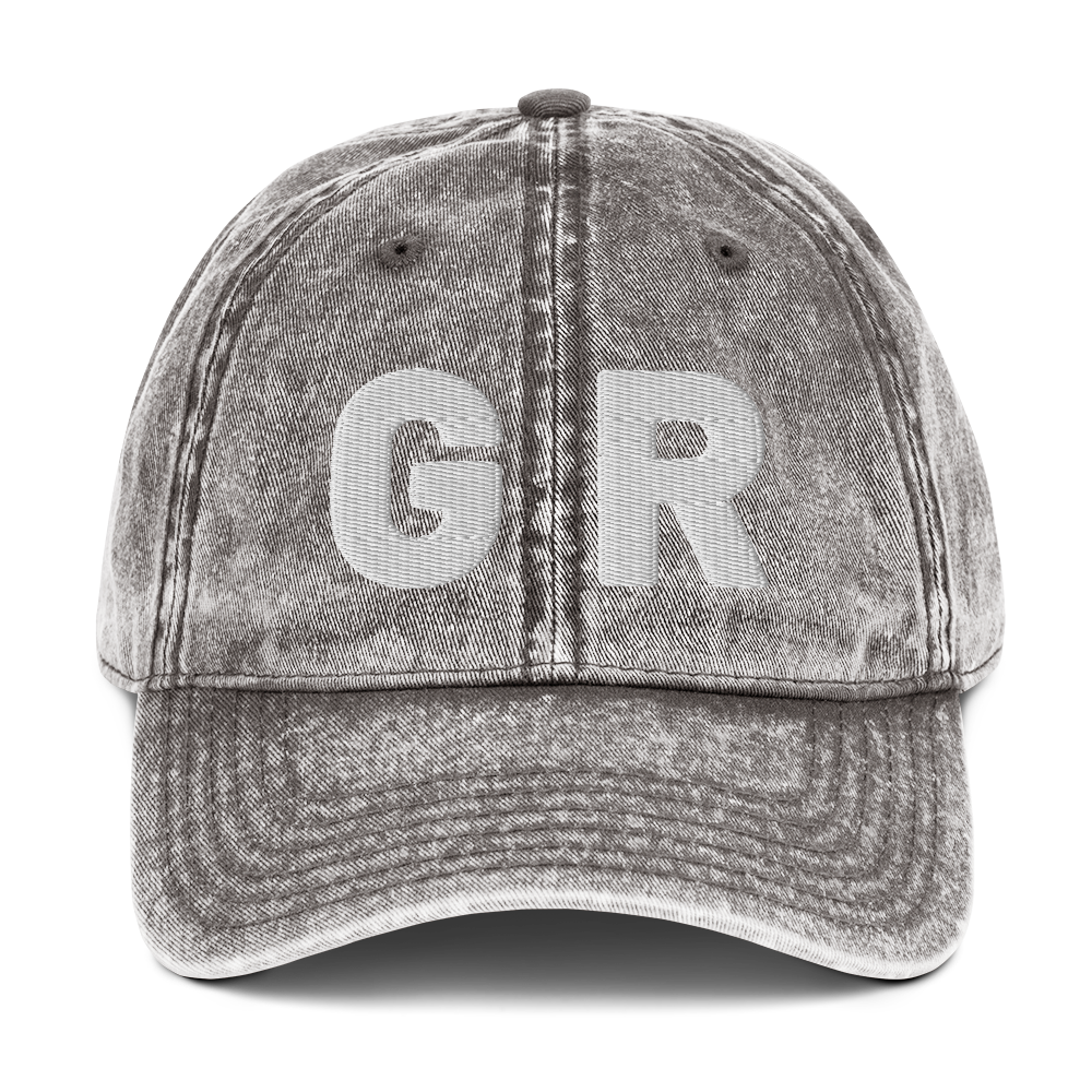 Grand Rapids 'GR' Vintage Baseball Cap (1940s Baseball Font) | White Embroidery