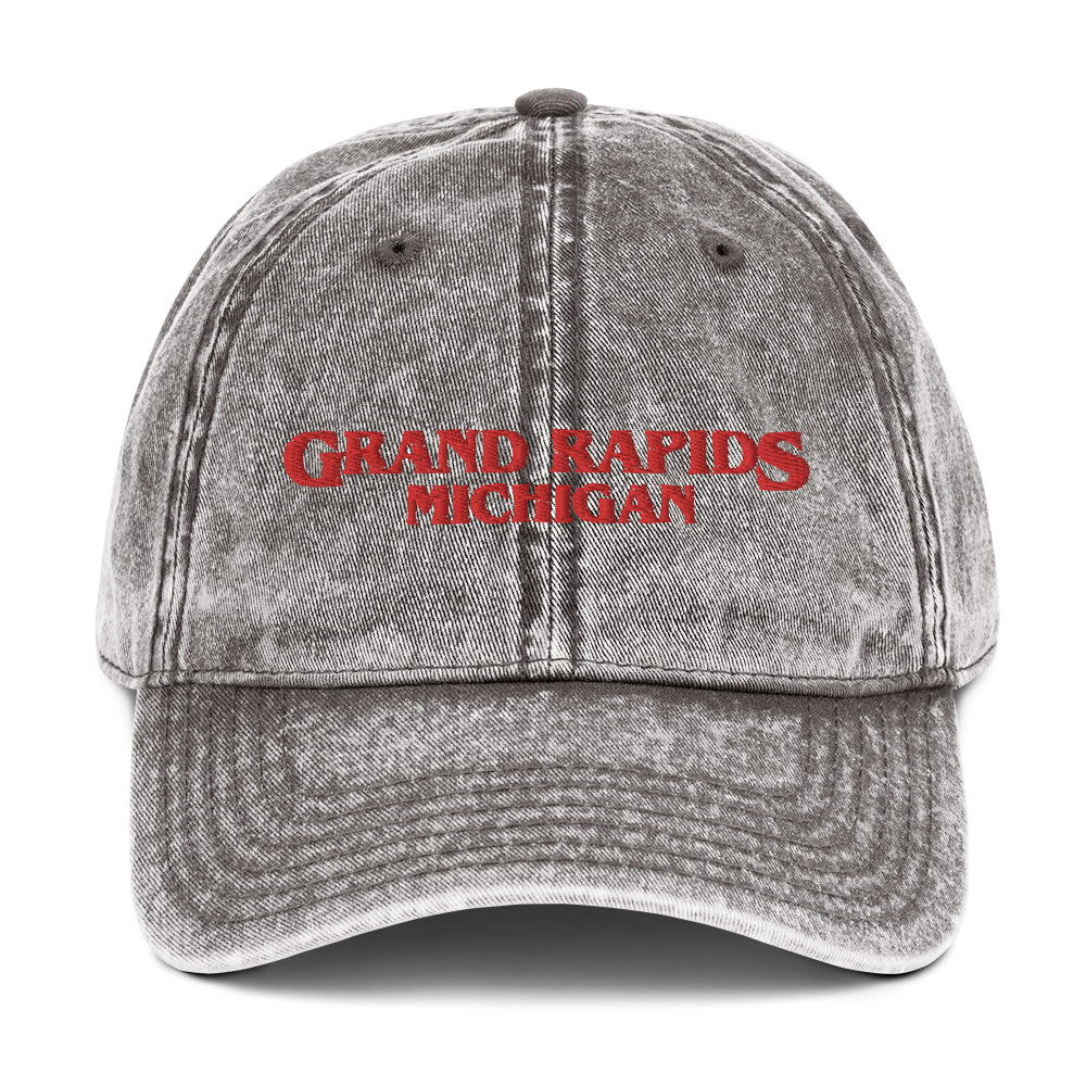 'Grand Rapids Michigan' Vintage Baseball Caps (1980s Drama Parody)