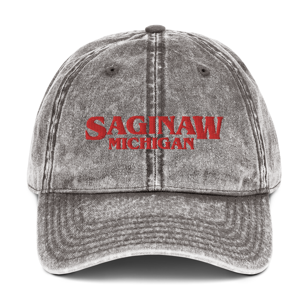 'Saginaw Michigan' Vintage Baseball Cap (1980s Drama Parody)