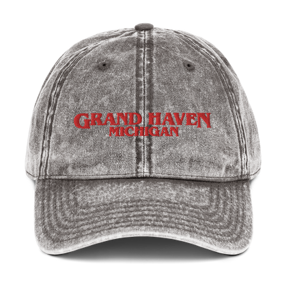 'Grand Haven Michigan' Vintage Baseball Cap (1980s Drama Parody)