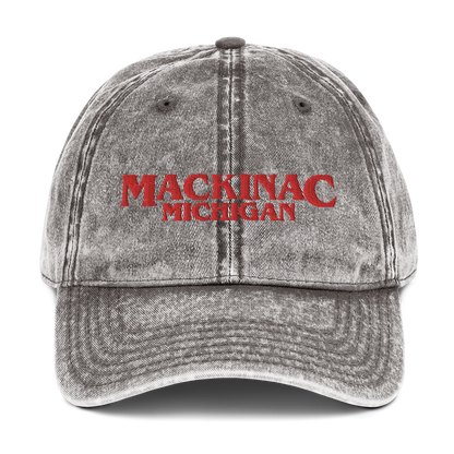 'Mackinac Michigan' Vintage Baseball Cap (1980s Drama Parody)