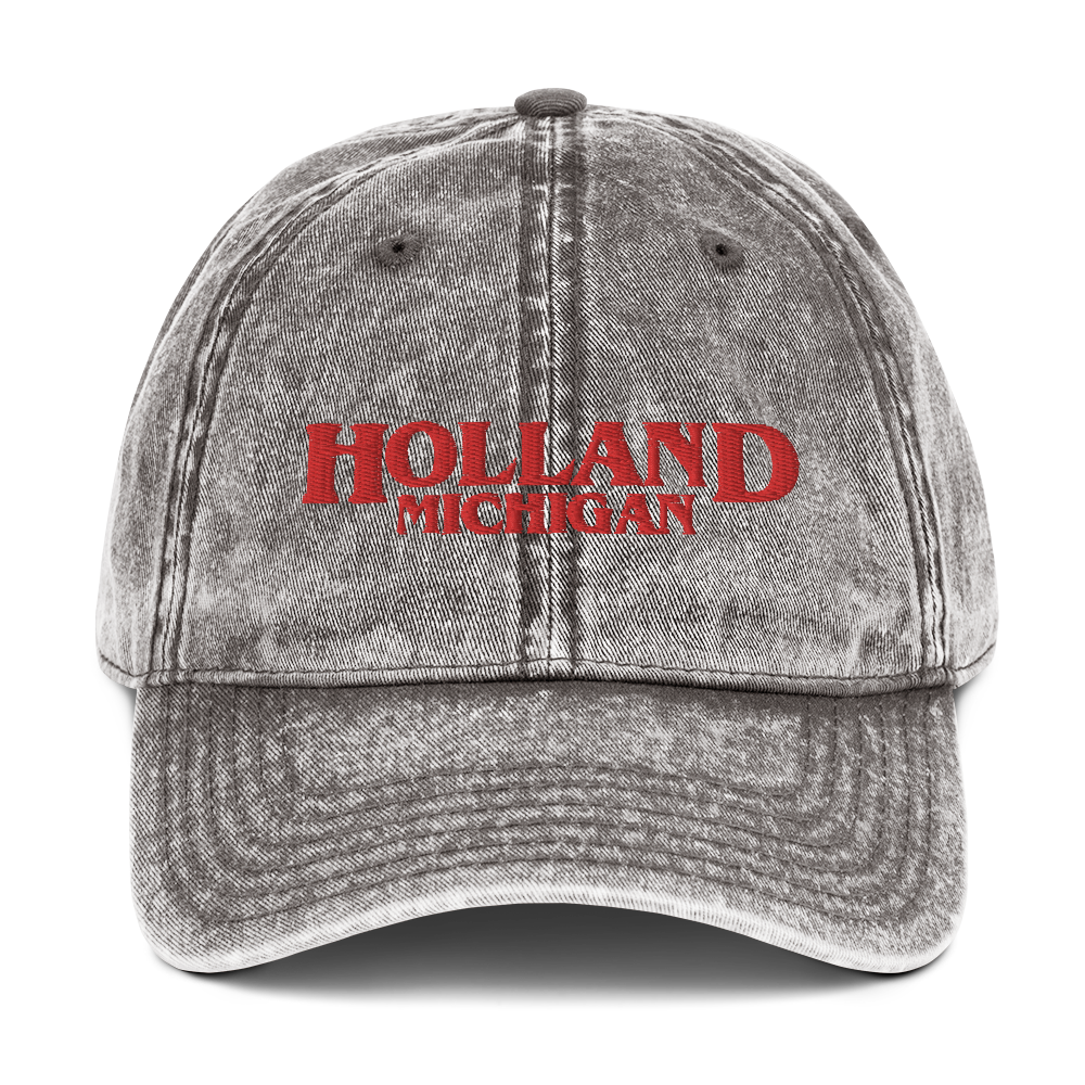 'Holland Michigan' Vintage Baseball Cap (1980s Drama Parody)