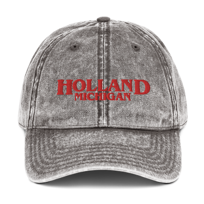 'Holland Michigan' Vintage Baseball Cap (1980s Drama Parody)