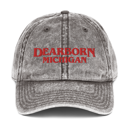 'Dearborn Michigan' Vintage Baseball Cap (1980s Drama Parody)