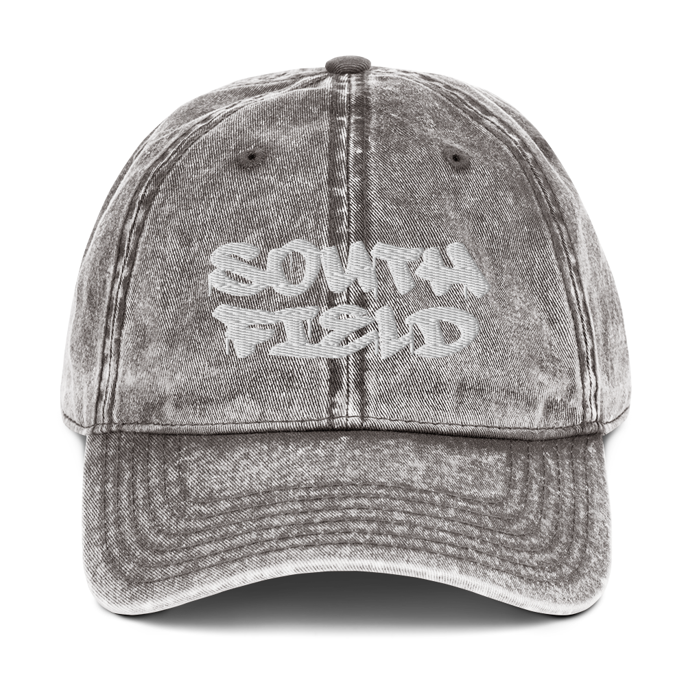 'Southfield' Vintage Baseball Cap | White/Black Embroidery