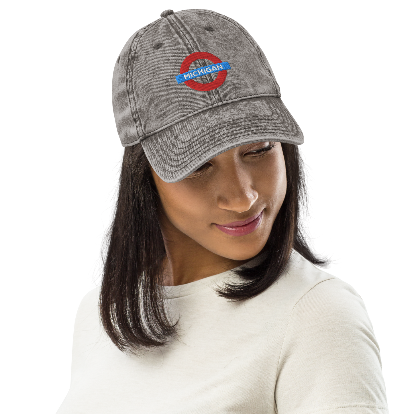 'Michigan' Vintage Baseball Cap (London Tube Parody)