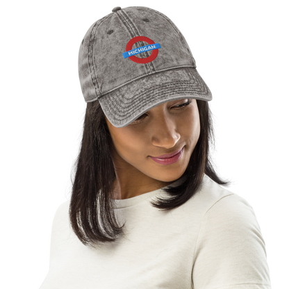 'Michigan' Vintage Baseball Cap (London Tube Parody)