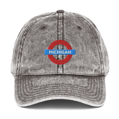 'Michigan' Vintage Baseball Cap (London Tube Parody)