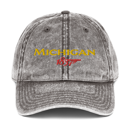 'Michigan EST. 1837' Vintage Baseball Cap (British Spy Parody)