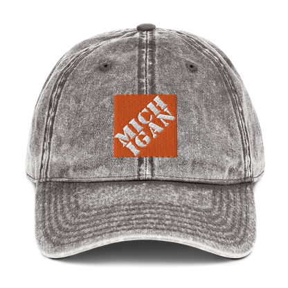 'Michigan' Vintage Baseball Cap (Construction Retail Parody)