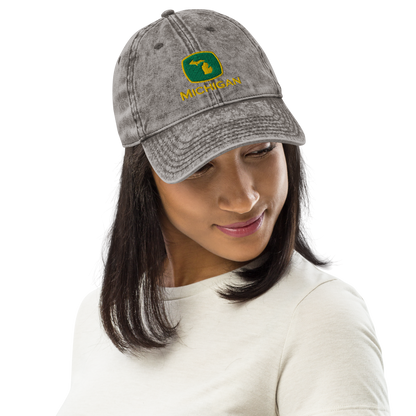 'Michigan' Vintage Baseball Cap (Tractor Parody)