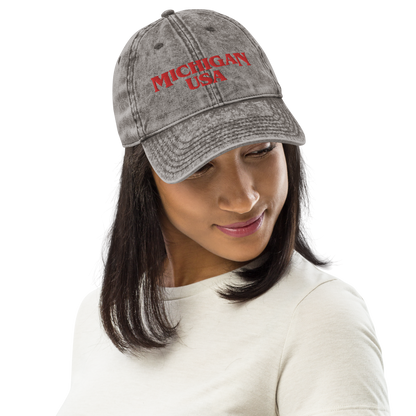 'Michigan USA' Vintage Baseball Cap (1980s Drama Parody)