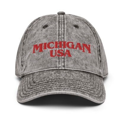 'Michigan USA' Vintage Baseball Cap (1980s Drama Parody)