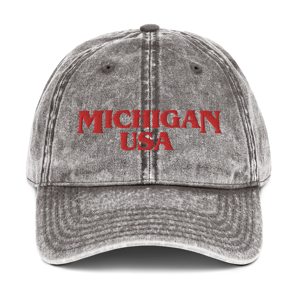 'Michigan USA' Vintage Baseball Cap (1980s Drama Parody)