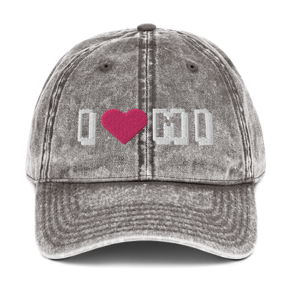 Michigan 'I ❤️ MI' Vintage Baseball Cap (Arcade Font)