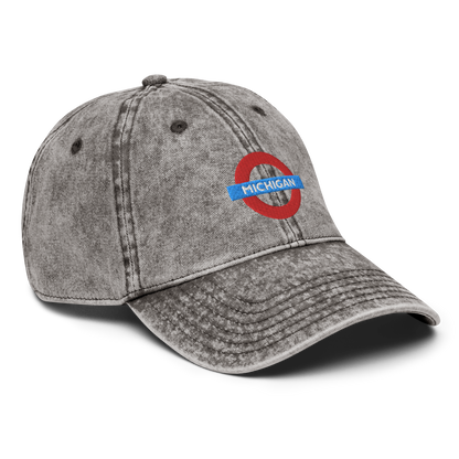 'Michigan' Vintage Baseball Cap (London Tube Parody)