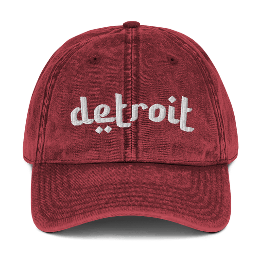 'Detroit' Vintage Baseball Cap (Arabic-Style Font) - Circumspice Michigan