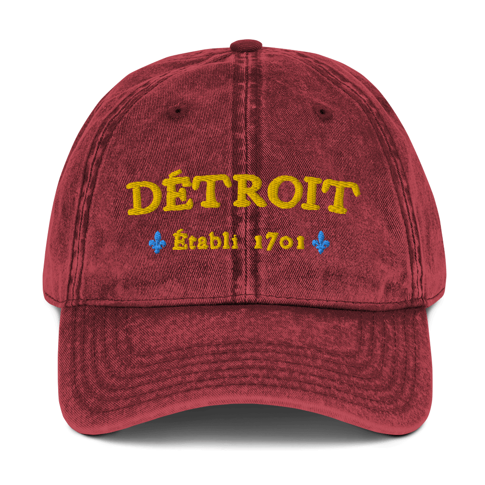 'Détroit Établi 1701' Vintage Baseball Cap - Circumspice Michigan