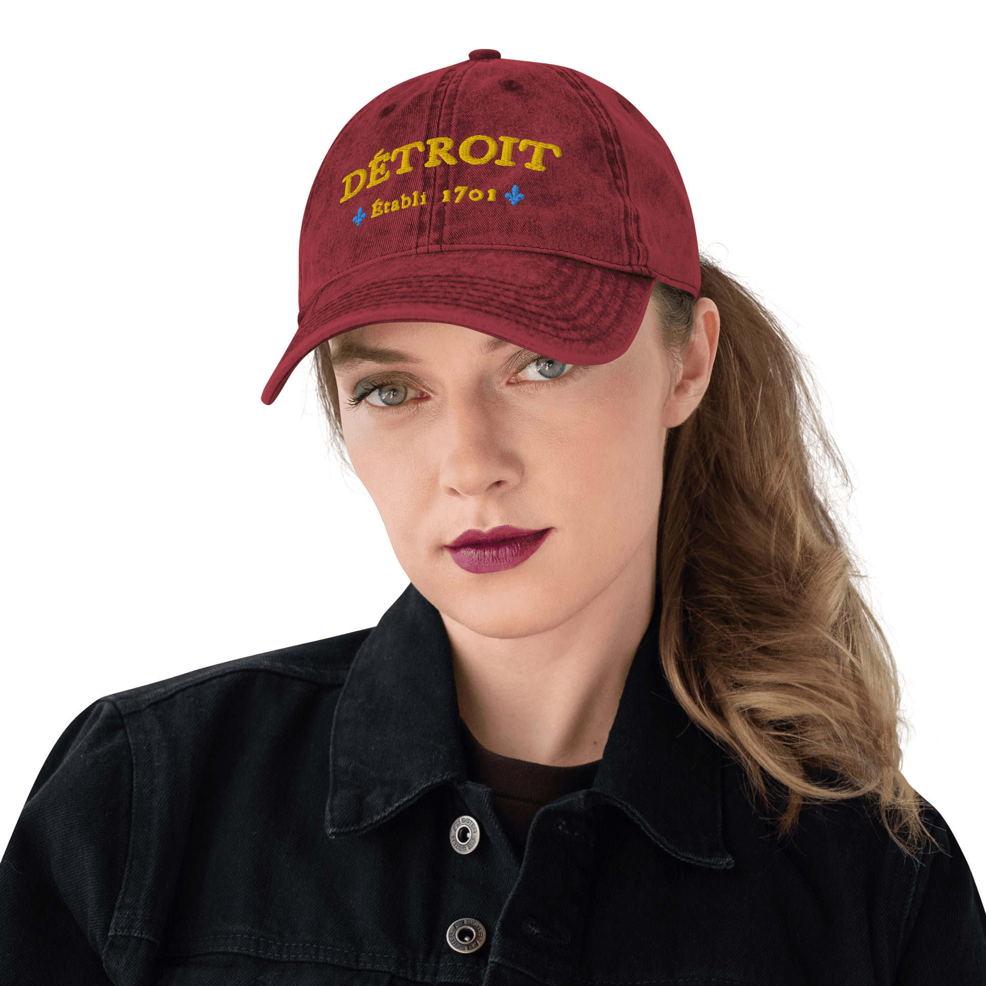 'Détroit Établi 1701' Vintage Baseball Cap - Circumspice Michigan