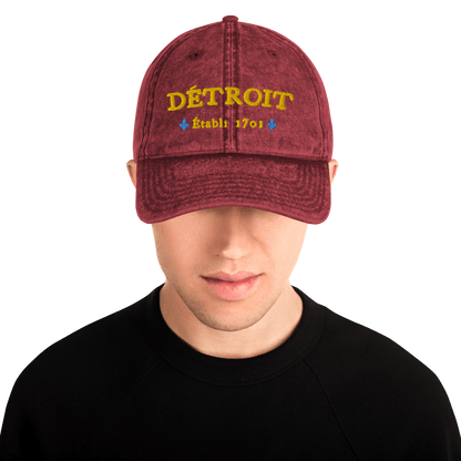 'Détroit Établi 1701' Vintage Baseball Cap - Circumspice Michigan