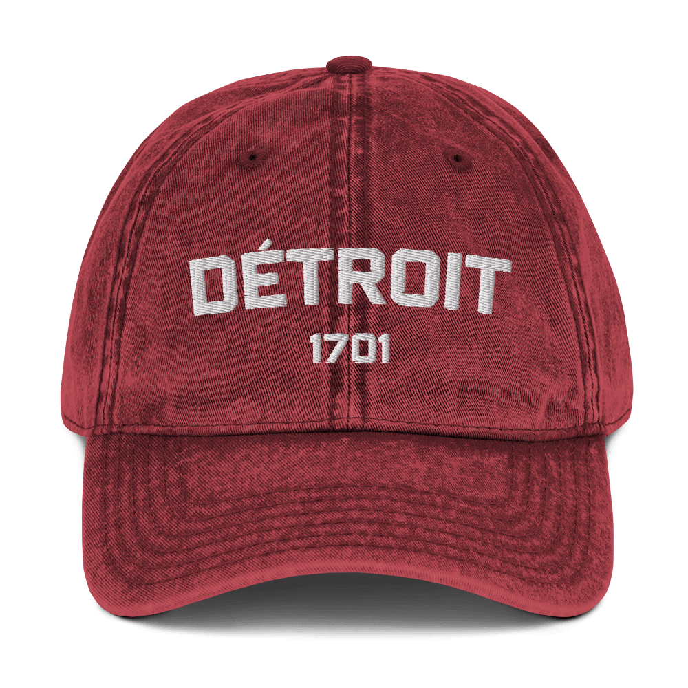 'Détroit 1701' Vintage Baseball Cap - Circumspice Michigan