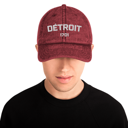 'Détroit 1701' Vintage Baseball Cap - Circumspice Michigan