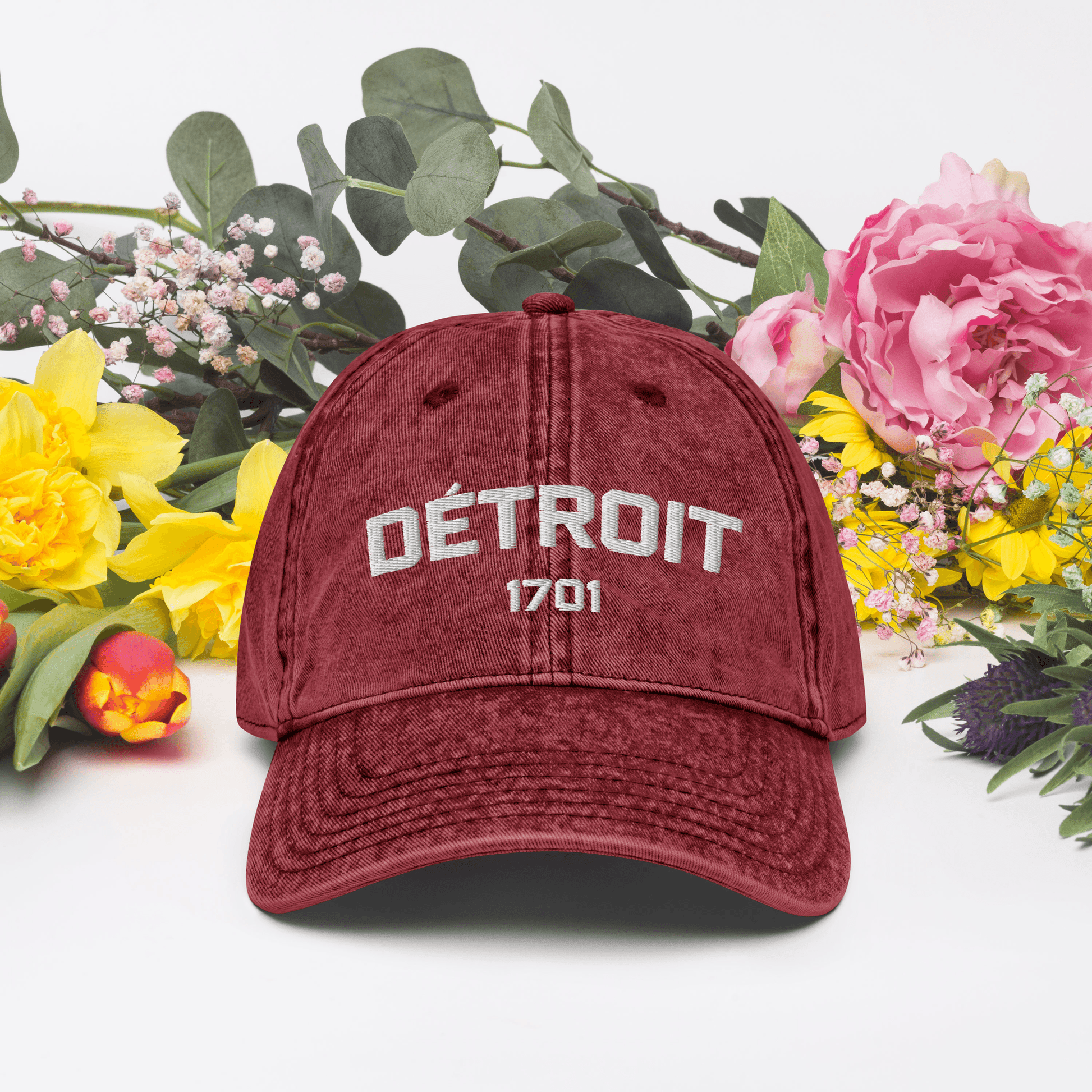 'Détroit 1701' Vintage Baseball Cap - Circumspice Michigan