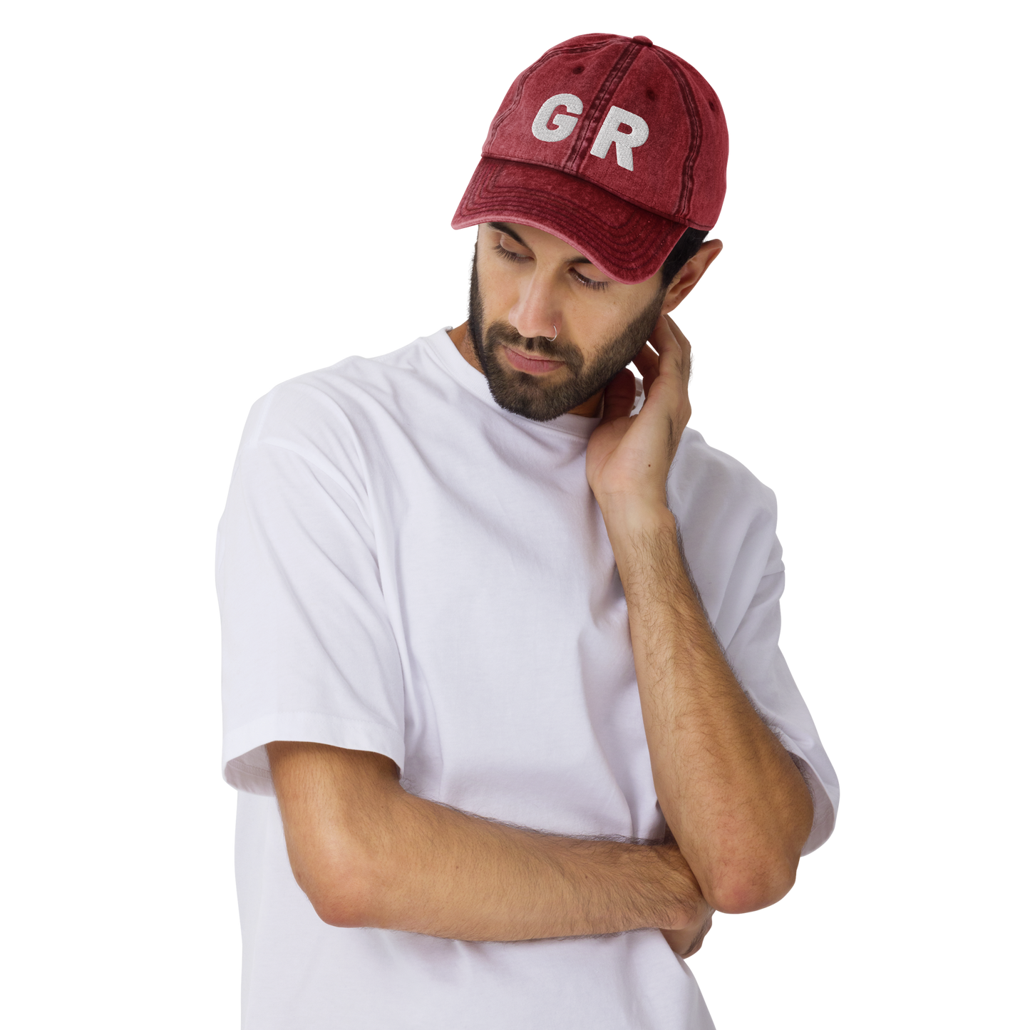 Grand Rapids 'GR' Vintage Baseball Cap (1940s Baseball Font) | White Embroidery