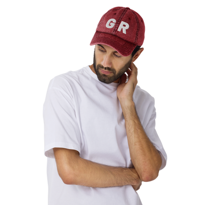 Grand Rapids 'GR' Vintage Baseball Cap (1940s Baseball Font) | White Embroidery