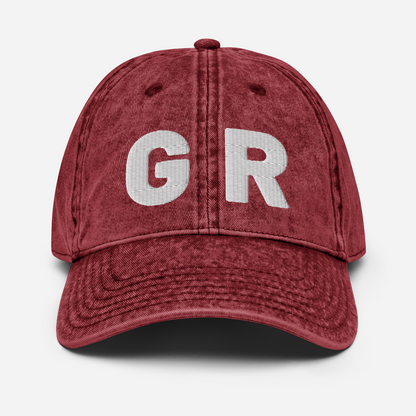 Grand Rapids 'GR' Vintage Baseball Cap (1940s Baseball Font) | White Embroidery