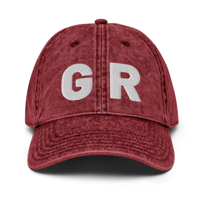 Grand Rapids 'GR' Vintage Baseball Cap (1940s Baseball Font) | White Embroidery