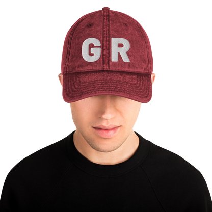 Grand Rapids 'GR' Vintage Baseball Cap (1940s Baseball Font) | White Embroidery