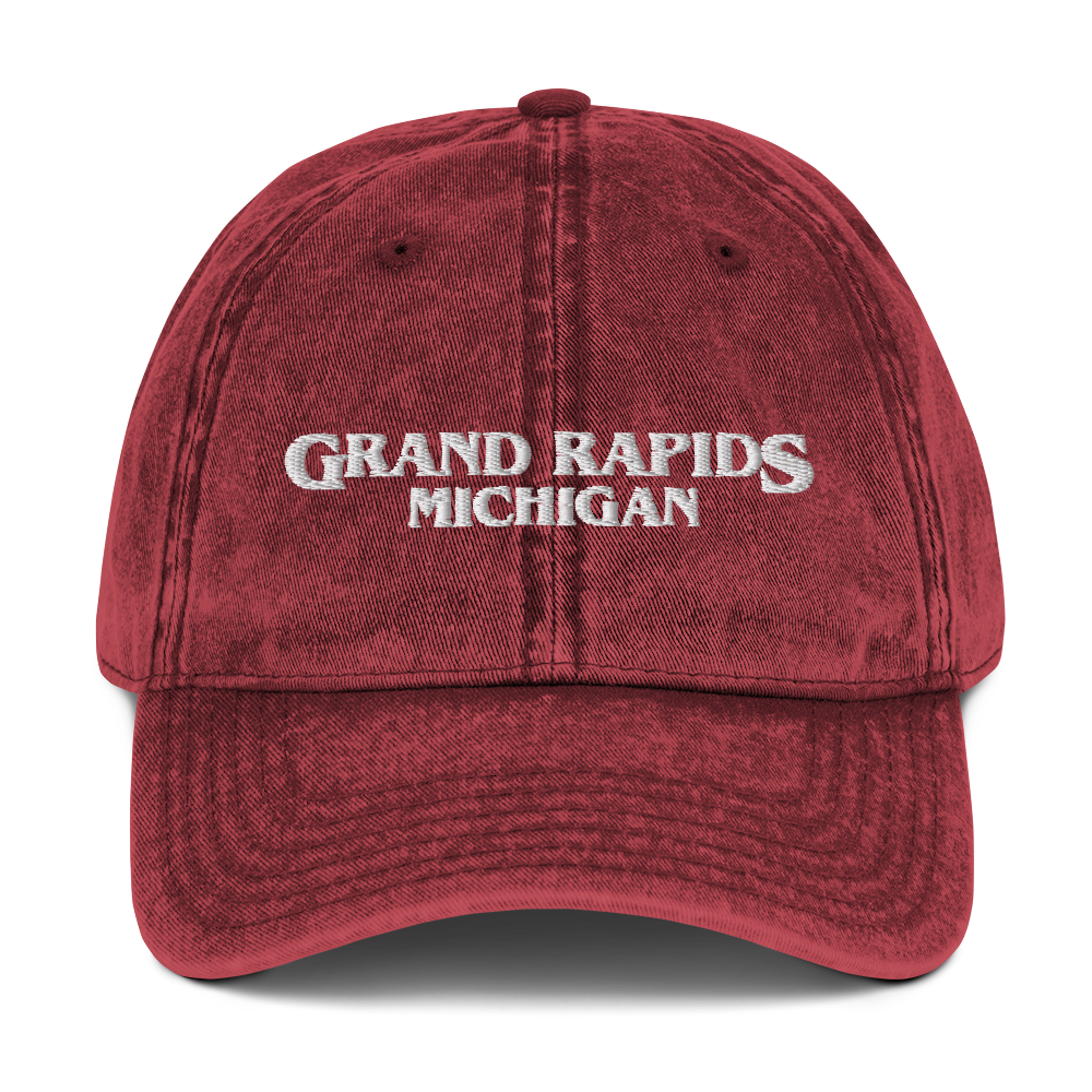 'Grand Rapids Michigan' Vintage Baseball Caps (1980s Drama Parody)