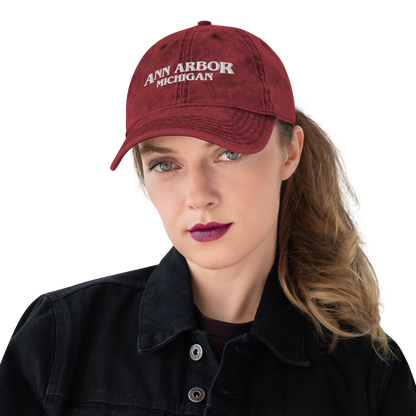 'Ann Arbor Michigan' Vintage Baseball Cap (1980s Drama Parody)